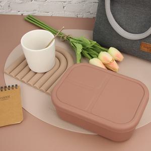아동 소풍 직장인 실리콘 도시락통 피크닉 런치박스 3분할