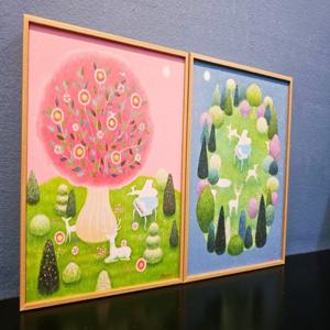황혜진 - Agarden of Blessing 아이방 카페 거실 힐링 인테리어 사슴그림액자