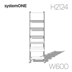 시스템ONE 북카페 경사선반 W600 H2124 *L스탠드(독립형)