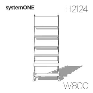 시스템ONE 북카페 경사선반 W800 H2124 *L스탠드(독립형)