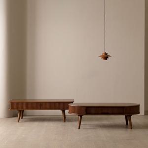 비너스 서랍형 거실 소파 테이블 템바보드 자바라 수납 (스퀘어/라운드)