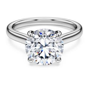 Eternity solitaire ring, Lab-grown diamonds 3 ct tw, Round shape, 14K white gold