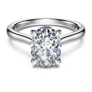 Eternity solitaire ring, Lab-grown diamonds 2 ct tw, Oval shape, 14K white gold