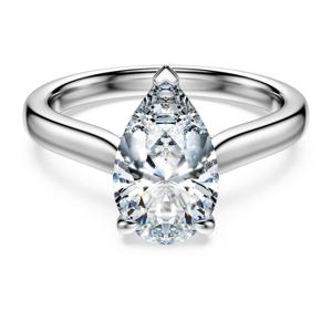 Eternity solitaire ring, Lab-grown diamonds 2 ct tw, Pear shape, 14K white gold