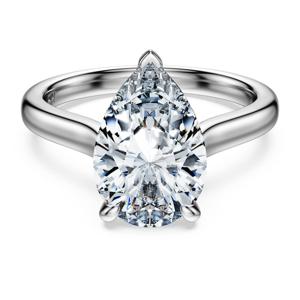 Eternity solitaire ring, Lab-grown diamonds 3 ct tw, Pear shape, 14K white gold
