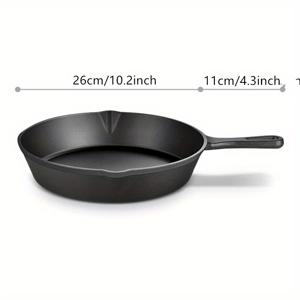 TEMU 1pc 전처리된 캐스트 아이언 프라이팬, 스토브탑, 오븐 및 캠핑용 드롭 스포트가 있는 다용도 프라이팬, 인덕션 주방용으로 적합, 계란, 버거 및 더 많은 것을 위한 이상적인 선택