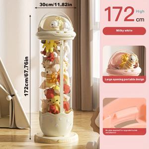 TEMU 1pc 현대적인 투명한 원형 캡슐 모양의 PVC 인형 보관통, 방수, 다기능 지퍼, 창문 뷰 뚜껑, 접근하기 쉽습니다, 장난감, 인형, 다양한 물건, 생일 및 휴일 선물|바비인형