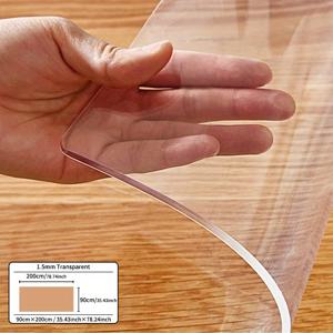 TEMU PVC 투명 테이블보호대 1개 - 두께 1.5mm, 내열성, 스크래치 방지, 가정 및 호텔의 식탁 및 커피테이블에 적합, 직사각형