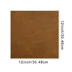 TEMU 진짜 가죽 시트 사각형 1.8-2.1MM 두께 상단 풀 그레인 오일 크레이지 호스 소가죽 도구 가죽 조각 재료 공예 도구 도구 수선 지갑 취미 작업실-라이트 브라운 컬러