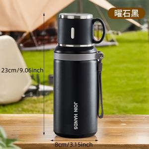 TEMU 316 스테인레스 스틸 보온 보냉 컵, 20온스, 휴대용 야외 물병, 뚜껑을 커피 컵으로 사용, 캠핑, 여행, 사무실, 가정에 적합 - 계절별 음료 용기, 뜨거운/냉한 음료용 보온 보냉 컵, 라마단, 부활절, 데이에 이상적인 선물.
