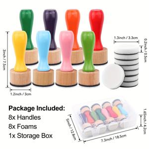 TEMU CYFUN DESIGN 미니 잉크 블렌딩 툴 세트, 교체 가능한 폼 패드 포함, 무충전, 다색, DIY 스크랩북, 크래프트 카드 및 배경 제작용 번들