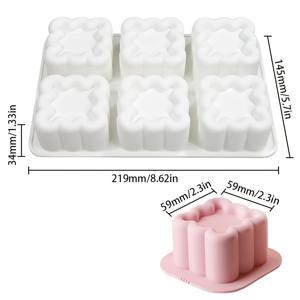 TEMU 6-구멍 실리콘 베이킹 몰드 세트, 3D 꽃, 하트, 별, 사각형 모양, 무스 케이크 & 캔디 몰드, 프렌치 디저트 & 초콜릿 몰드, 결혼식, 데이, 생일, 신제품 페이스트리 & 제작에 이상적