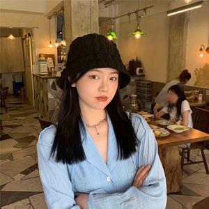 TEMU 데이 여성용 폴리에스터 버킷햇, 패션 가벼운 낚시모자, 비탄성, 인장 공예, 드로스트링 클로저, 손세탁 가능, 야외 햇빛 차단용