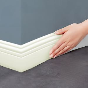 TEMU 붙이기 쉬운 유연한 베이스보드 트림 - 9.8cm x 200cm 자체 접착식 스커트 라인, 무광 마감, 다중 표면 설치, 재사용 가능한 벽 가장자리 홈 데코용