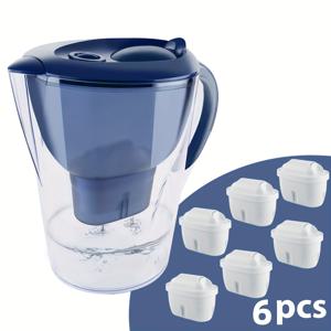 TEMU 12-컵 물 주전자, 200갤런 수명, 빠른 필터 기술, 염소 제거, 깨끗한 맛, 가정 주방, RV, 사무실용 - 및 생수에 적합, 전기 불필요, ABS 플라스틱