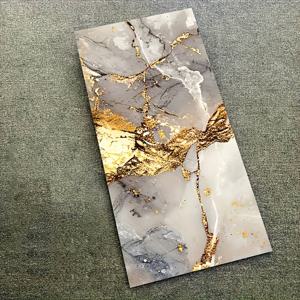 TEMU 10개 자체 접착 대리석 벽 타일 - 30cm x 60cm, PVC 폼 주방 및 욕실 백스플래시, 우아한 골드 악센트가 있는 DIY 컷 가능, 현대적인 장식용 혼합 색상, 장식용 타일 | 스타일리시한 타일 패턴 | PVC 바닥 스티커