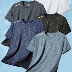 TEMU 5pcs 다색 혼합 여름 남성 티셔츠, 패션 프린트 캐주얼 스포츠 남성 반팔 티셔츠, 통기성 라운드 넥 반팔 티셔츠, 편안한 탄성 소재 남성 상의, 스포츠 야외 캐주얼 착용, 피트니스 트레이닝 러닝 일상 착용, 선물로 적합|스포츠|반팔티|티셔츠