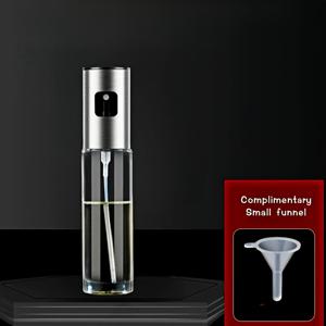 TEMU 유리 디스펜서가 있는 스테인레스 스틸 올리브 오일 스프레이 병, BPS 프리, 요리 및 조미료용 주방 프레스 스프레이 병, 1pc/2pcs