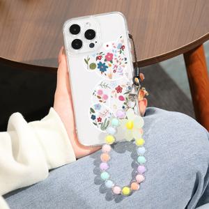 TEMU IPhone 14, 13, 12, 11 Pro Max, XS Max, X, XR, 8, 7, 6, 6S Mini용 끈이 있는 꽃 그래픽 폰 케이스, 생일, , 남자친구, 친구 또는 자신을 위한 플러스 선물, 투명 안티- 가을 실리콘