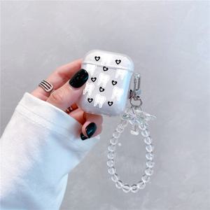 TEMU 카툰 이빨 그래픽 헤드폰 케이스 & 비즈 오너먼트와 그라데이션 베어 케이스 Apple AirPods1/2, AirPods3, Airpods Pro, AirPods Pro (2세대), 생일 선물, , 남자친구, 친구 또는 자신을 위한 선물