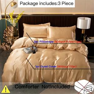 TEMU 3pcs 고급스러운 쿨감이 느껴지는 이불 커버 세트, 단색 침구 세트, 부드러운 편안한 이불 커버, 침실, 게스트룸 장식용 (1*이불 커버 + 2*베개커버, 코어 없음)