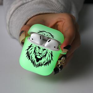 TEMU AirPods 1/2 및 Pro용 발광 실리콘 이어버드 케이스 커버 - 튼튼한 그래픽 내충격 보호 커버, AirPods 2세대와 호환, 헤드폰용 낙하 방지 보호 스킨