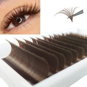 TEMU 코망고 내추럴 & 두꺼운 인조 속눈썹 익스텐션 - 살롱 품질, 이지 팬, 0.07mm, C/D 컬, 믹스 길이 8-14mm, 고품질 밍크, 옴브레 블루밍, 컬러 개별 속눈썹 스트립