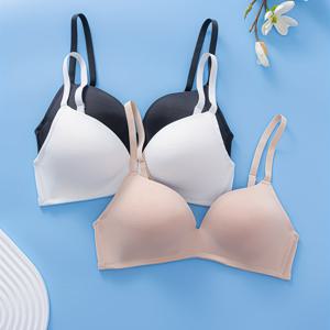 TEMU 3pcs 여성의 우아한 단색 푸시업 브라 - 높은 지원, 무선, 비수동 패딩, 파티 및 정장에 이상적, 봄/여름 #003#