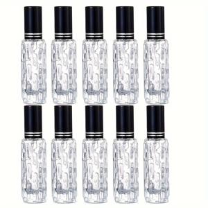 TEMU 10ml 유리 롤러 병 PABA 프리 스테인레스 스틸 볼 - 라운드 핸드 워시 에센셜 오일 롤온 바이알, 10개 세트
