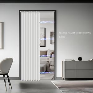 TEMU 1pc 현대 자석 문 커튼 - 자외선 차단 폴리에스터 리플폴드 윈도우 셰이드, 손세척만 가능, 평직, 예술 테마, 무안감, 거실 및 침실용, 올 시즌, 전기 불필요