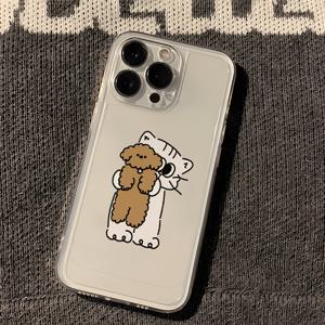 TEMU 카툰 고양이 강아지 개성 디자인 투명 휴대폰 케이스 - 아이폰16/16플러스/16프로/16프로맥스, 아이폰15/15플러스/15프로/15프로맥스, 아이폰14/14플러스/14프로/14프로맥스, 아이폰13/13프로/13프로맥스, 아이폰12/12프로맥스, 아이폰11/11프로, 아이폰7/8플러스, XR/XS맥스용 방오 기능, 세련된 스타일, 선물용