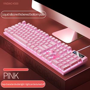 TEMU RGB 백라이트가 있는 게임용 기계식 키보드 - 유선, 색다른 키캡, 조절 가능한 틸트 스탠드, PC 설정에 이상적, 게임용 키보드 | 현대적인 게임용 키보드 | 조절 가능한 틸트 스탠드