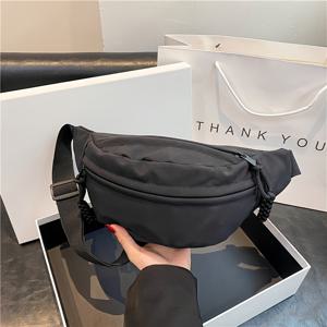 TEMU 다용도 나일론 허리 가방 - 스포츠 패니 팩, 캐주얼 크로스바디 숄더백 조절 가능한 스트랩, 지퍼 클로저, 화이트, 블랙, 오렌지 색상 - 업무, 여행, 일상 사용에 이상적