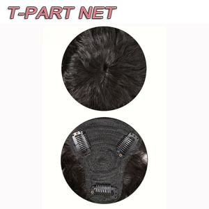 TEMU 여성용 100% 진짜 인간 모발 워터 웨이브 탑퍼와 앞머리 - 자연스러운 룩, 클립인 볼륨 부스트, 8-10인치, 우아한 스타일, T/O-파트 네트, 블랙 컬러, 리얼리스틱 두피 라인, 하프 핸드 크로셰, 얇은 머리에 적합