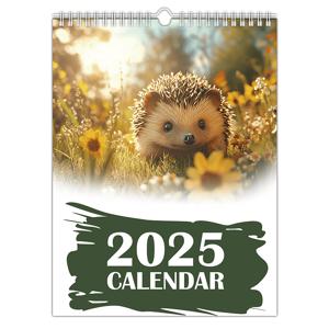 TEMU 2025년 달력, 숲 Hedgehogs, 식물, 추상 자연 생물에 대한 봄을 주제로 한 12개월 벽 디자인을 특징으로 하는 날짜 발표. 고품질 두꺼운 종이로 제작되어 사무실 및 개인 계획, 가정 및 사무실 장식에 이상적입니다. 새로운 해를 맞이하여 친구, 가족 및 동료에게 좋은 선물입니다.|달력|달력|캘린더