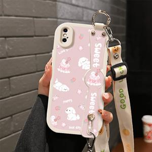 TEMU 케이크 강아지 아이폰 XS 맥스 모바일 폰 케이스, 애플 XS 란야드 보호 커버, 아이폰 XR 인조 가죽 쉘, 아이폰 8 플러스 링 백 커버, 아이폰 6s 라이트 베이지, 아이폰 7 플러스 펜던트 SE 비즈니스 남성 및 여성 모델용 가죽 크로스바디 스트랩