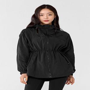 후드 아웃스트링 바람막이 블랙