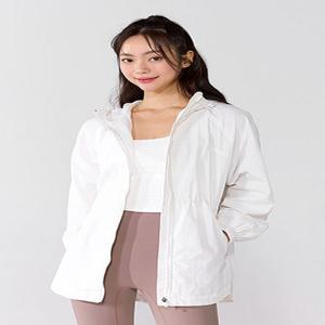 후드 아웃스트링 바람막이 아이보리