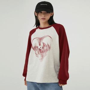 하트 스프레이 래글런 롱 슬리브 3color