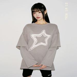 스타 디저트 레이어드 오버핏 롱 슬리브 3color