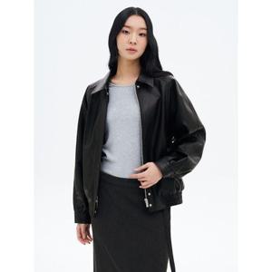 오버핏 블루종 레더 아우터  블랙 (32513ZLY15)