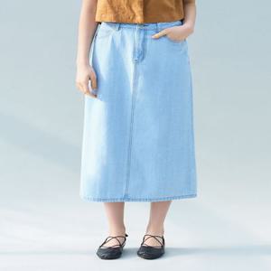 여성) COOL 데님 A라인 롱 스커트_MSE2RS2304