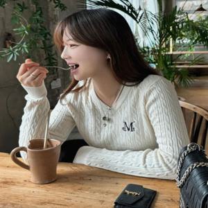 프림로즈 브이넥 크롭 니트 (7컬러)