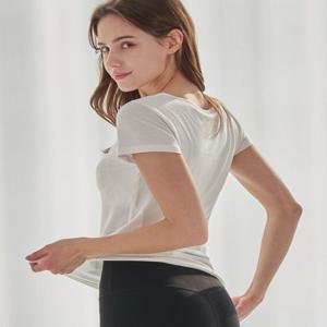????[2장가격] 모달 스포츠 브라 티셔츠 1+1 브라캡 내장 요가복 교복 필라테스