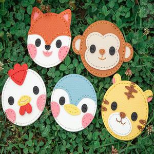 동물 가죽 손거울 만들기/세트 캐릭터 DIY 바느질 부자재 공예 교구 애니멀 수제 목걸이 공방 학생 단체 행