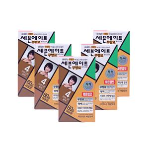 [동성제약 본사] 세븐에이트 무향료 칼라크림 염색약 4호 자연스런밤색 60g 5개