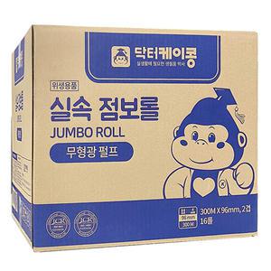닥터케이콩 고급 실속 점보롤 2겹 16롤 300m, 화장지 휴지 두루마리 대형 대용량 사무실 휴게소