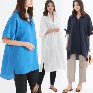 쉬폰프린트블라우스 린넨셔츠 빅사이즈여성의류