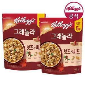[켈로그]시리얼 넛츠&씨드 그래놀라 500g x 2개