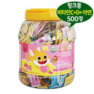핑크퐁 아이비타C + D 아연 500정 / 핑크퐁비타민 유아 키즈 캐릭터 비타민 캔디